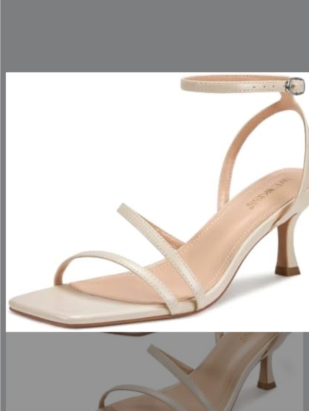 WetKiss Women's Cream Strappy Ankle‑Wrap Heels